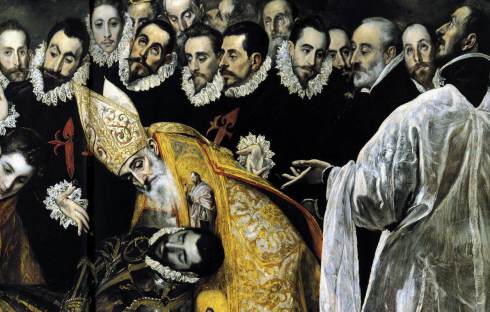 El Entierro del Conde Orgaz de El Greco (1586) Detalle de San Agustín con la cara de Gaspar de Quiroga